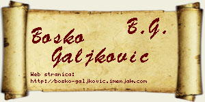Boško Galjković vizit kartica